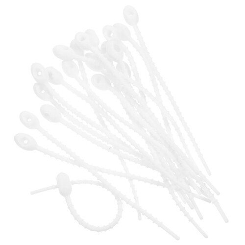400Pcs Durable White Tpr Reusable Cord Ties for Electronics and Keys