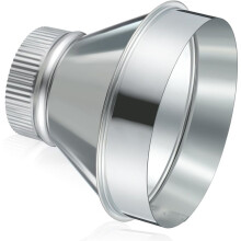 Reductor de Conducto de 7 A 4 Pulgadas, Adaptador de Conducto de Aire de Acero Galvanizado, Tubo Redondo Engarzado para Sistema de Ventilación HVAC.