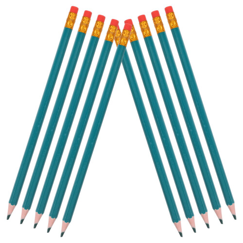 48Pièces Crayons De Couleur Vert Effaçables Bois Plastique Avec 2