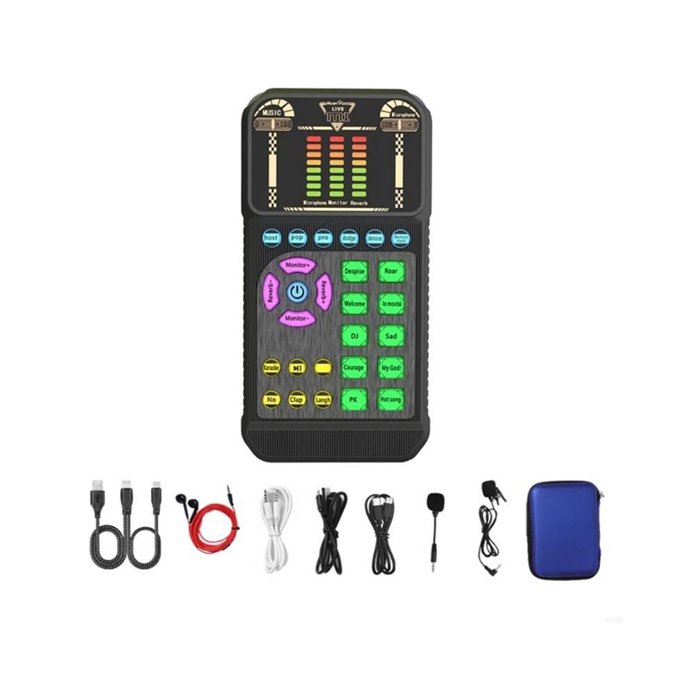 Professional Voice Changer Sound Card Set With Headphones And Converters For Live Streaming Studio Recording 6133266913594