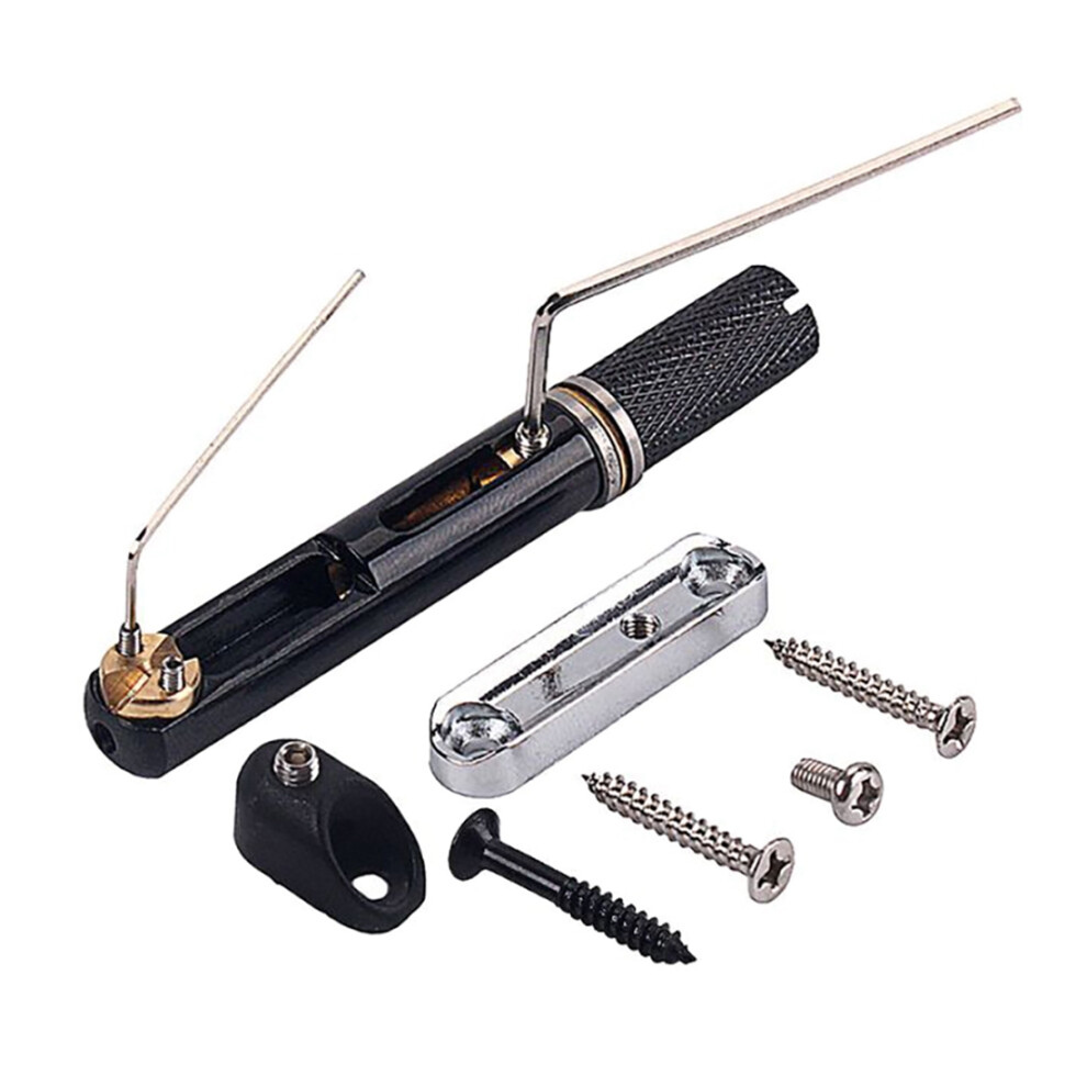 Black 5 Strings Nickel Single Headless Round Bar Bridges Kit Guitar Bass Accessories 4712137606036