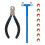 Bow String Nocking Points Set with T Square Ruler Nocking Buckle Pliers and 8pcs Nocking Buckle Set, 1
