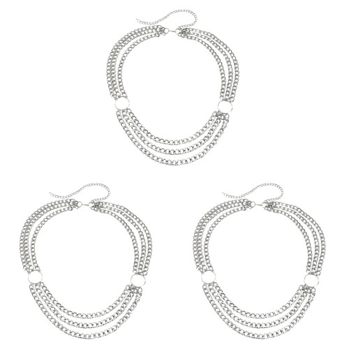 3Pièces De Taille Délicate Argentée Multi-Couches Accessoire 1