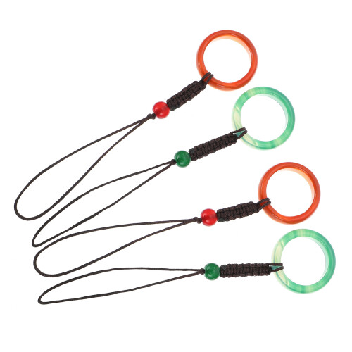 8Pcs Mobile Phone Chain Red Nylon Rope Agate Pendant Charm 1