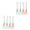 8Pcs Mobile Phone Chain Red Nylon Rope Agate Pendant Charm 8