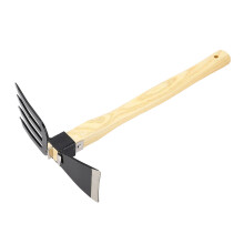 Houe de jardin Digger, tĂŞte en acier au carbone, manche en bois
