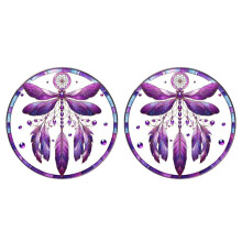 Dragonflys Dreamcatchers Pendant Round Color Pendant Acrylic Pendant with Rope