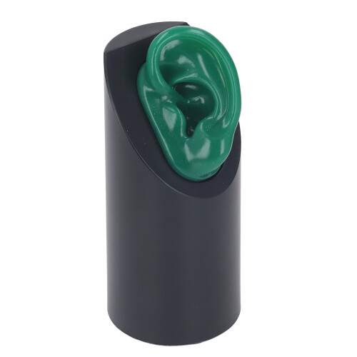 Modèle d'oreille gauche en silicone souple vert pour Audiphone