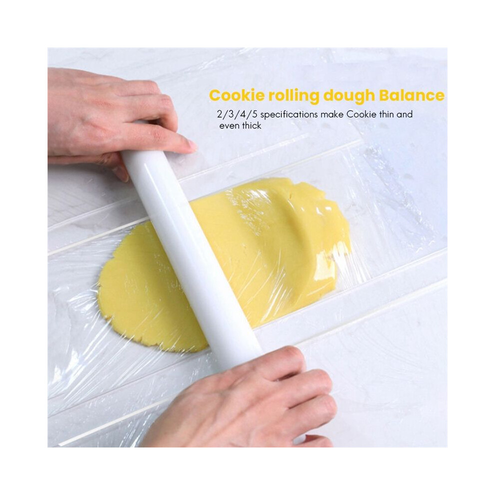 Tlily 2Pcs Acrylic Biscuit Cake Rolling Tool Balance Ruler Fondant Icing Biscuit Thickness Ruler Biscuit Smoother Baking A