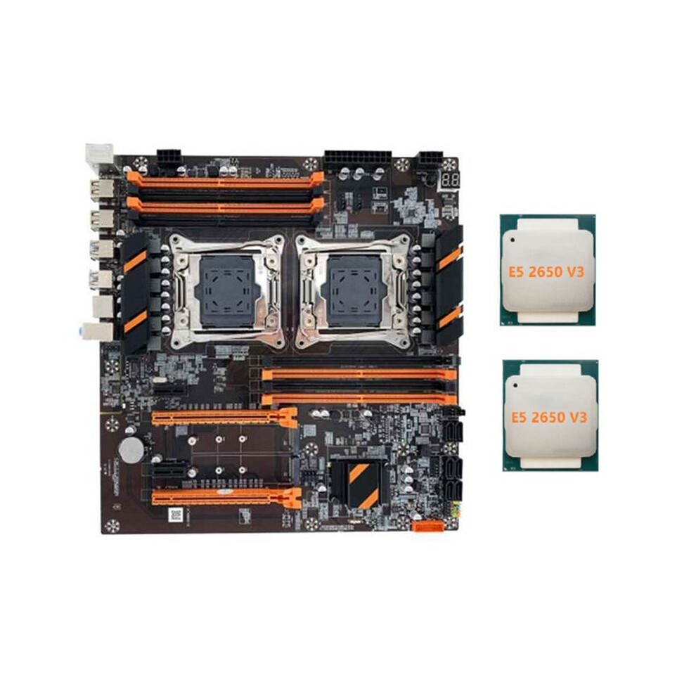 X99 Dual Cpu Motherboard Support Ddr4 Ecc Memory Maximum Support 256G Lga2011 Motherboard With 2Xe5 2650 V3 Cpu 4714086840912
