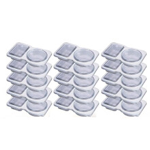 Double Compartment Condiment Container with Lids - 3 Oz 2 Compartment Snack Containers Reusable Sauce Containers 15PCS