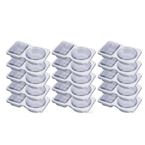 Double Compartment Condiment Container with Lids - 3 Oz 2 Compartment Snack Containers Reusable Sauce Containers 15PCS