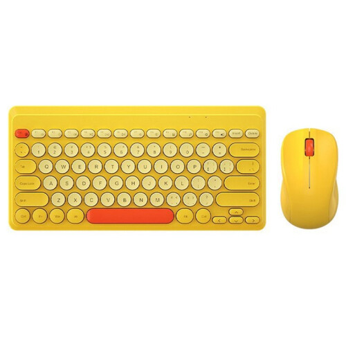 2.4G Wireless Keyboard Mouse Set Gaming Colorful Round Keycap Keyboard Multimedia Keys for Windows /
