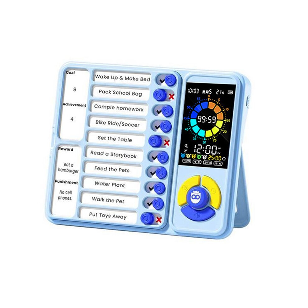 5-In-1 Visual Timer, Adhd Tool For Kids Adults, Visual Schedule For Kids With Autism, 12/24 Task Timer 4713300008145
