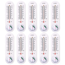 Indoor Thermometer Hygrometer Pointer Wall Vertical Hygrometer Red Water Long White Bar Hanging Thermometer