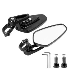 Reflector de Manillar de Bicicleta Espejo Retrovisor Espejo Giratorio Ajustable de Seguridad Scooter Eléctrico para /Pro, Negro
