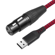 Cabo Conversor de Conexão de Microfone USB Macho de 2 M para XLR Fêmea Cabo USB Macho para XLR Fêmea para Microfones ou Gravação de Karaokê