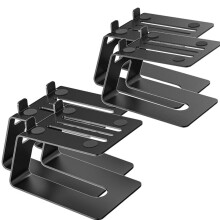 Supports D'Enceintes de Bureau, 2 Paires, Rehausseur de Moniteur de Studio avec Coussinet Anti-Vibrations et Conception Inclinable à 5 Améliorée