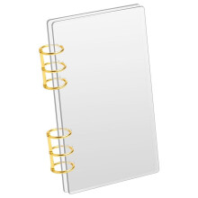 A6 Ring Binder Clear Acrylic with Gold Metal Round Ring, Ideal for Collecting, Organizing, and Summarizing