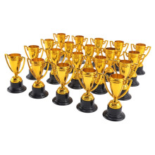 20 Szt. Plastikowe ZłOte Kubki Trofea dla Dzieci na Imprezę Zabawki do Wczesnego Uczenia Się Nagrody Trofeum śWiąTeczne dla Dzieci Nagroda