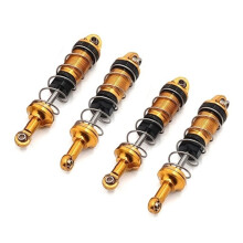 4Pcs Metal  Damper for SCY 16101 16102 16103 1/16 RC Car Upgrades Parts Accessories,Yellow