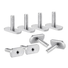 8 Uds. Tornillos y Tuercas M6 para Riel/Pista de Kayak, Perno con Ranura en T, Reemplazo de Perno de Montaje de Engranaje de Acero Inoxidable,