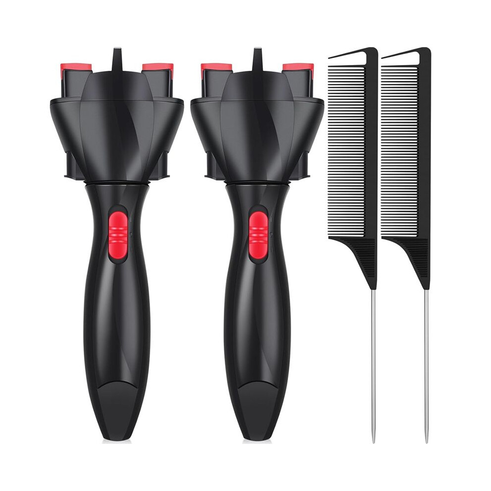 Unisex Black Automatic Braid & Rat Tail Comb Set Automatic Hair Twister Automatic Braiding Machine Diy Hair Styling Tools For Women