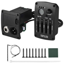 Acoustic Guitar Preamp SE-4N 4 Bands EQ Equalizer Pickup Guitarra Preamp Piezo Pickup with LCD Tuner Guitar Parts & Accessories