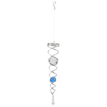 Wind Chime Windmill Crystal Metal Wire Crystal  Wind Spinner Bell Spiral Tail for Outdoor Garden Decoration