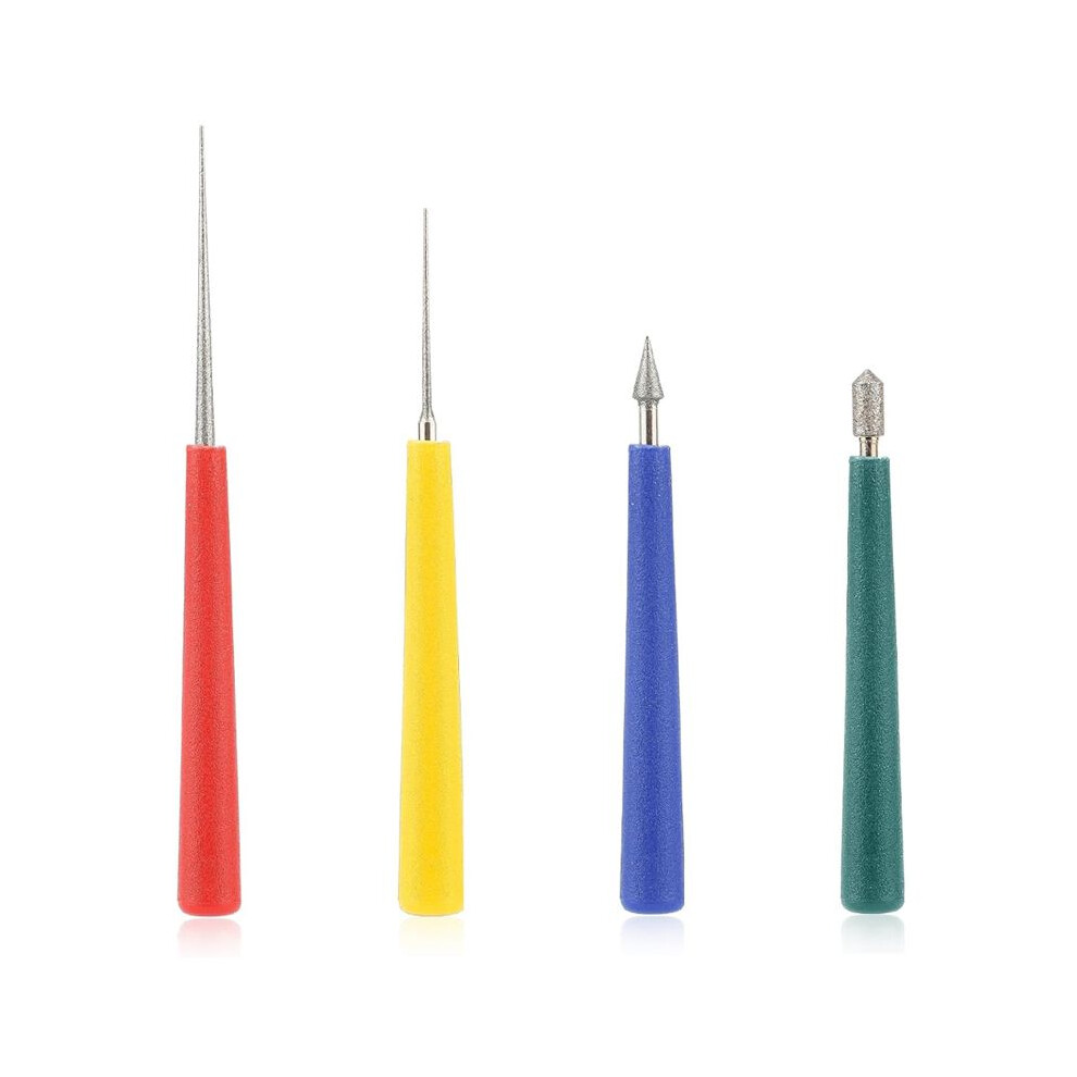 4Pcs Diamond Tipped Bead Reamer, Bead Reamer Tool Set For Jewelry Making Beading Hole Enlarger Removes Burrs 6031945947291