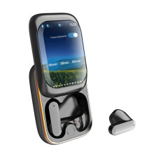 Slide-Out True Wireless Earphones 5.3 Full-Color Touch LCD Bass Boost Gaming Mode Compatible Android & IOS