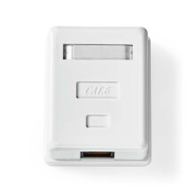 Netzwerk-Wanddose | An der Wand | 1-Port port(s) | UTP CAT6 | Gerade | Buchse | Vergoldet | ABS | Weiss | Box