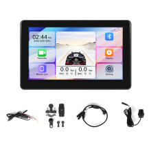 Motorfiets 7 Inch DVR Draadloos CarPlay Scherm Android Auto Multimediaspeler Dashcam Navigatiemonitor voor- en Achteruitrijcamera
