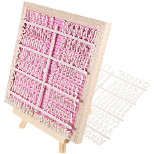 3Sets Double-Sided Pink Felt Letter Board with Sturdy Wooden Frame