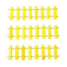 3Pcs Yellow Wood Christmas Tree Fence Mini Picket Fence Decoration