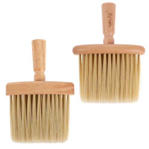 6Pcs Khaki Solid Wood Keyboard Dusting Brushes for Home and Office Use