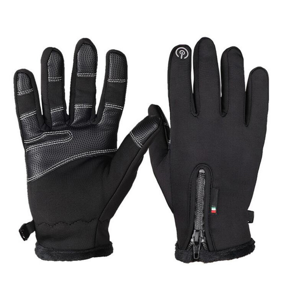 2Pairs Thickened Windproof Gloves Outdoor Riding Gloves Black 3651160954084