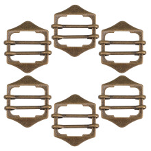 30Pcs Copper Adjustable Necklace Buckles Dark Brown Metal Slide Clips