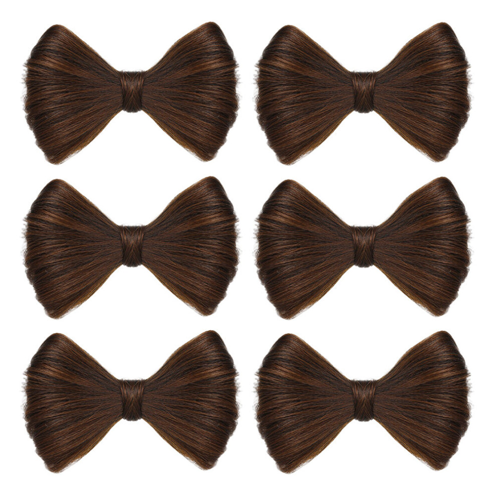 Artibetter 24Pcs Light Brown Hair Bun Clip Extensions With Fashionable Bowknot