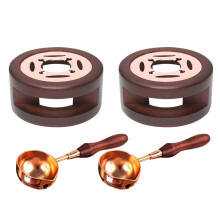 6Sets Brown Wax Seal Spoon and Furnace Kit Wood Metal for DIY Crafts