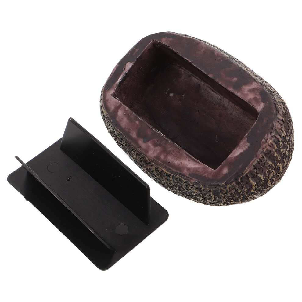 2Pcs Dark Brown Resin Outdoor Key Hider Decorative Stone Storage 3651242273751
