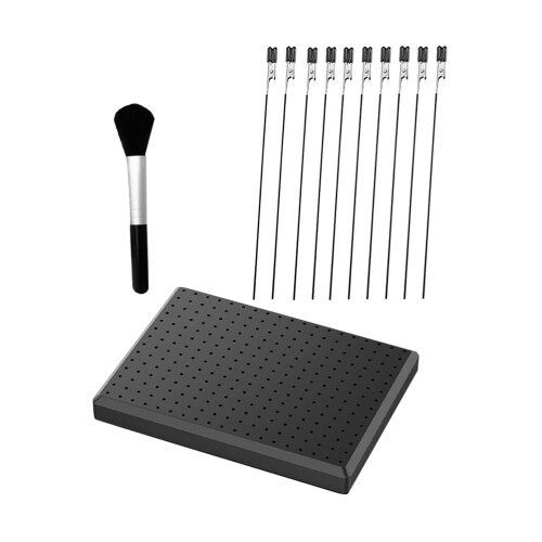 5Sets Black Clips with Plastic Iron Base for Model Painting