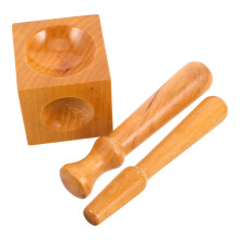 2Sets Chocolate Wood Craft Squares Doming Block Jewelry Making Tools