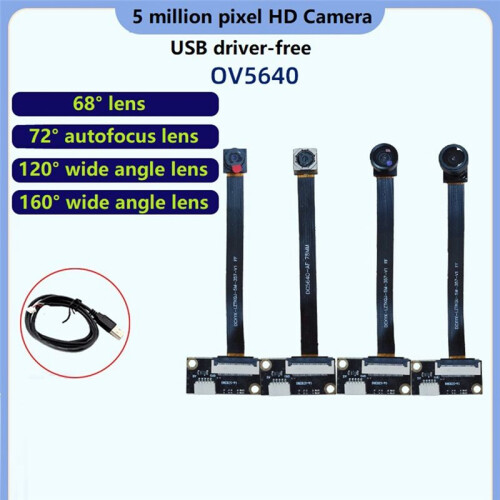 OV5640 5 Million Video Camera Module Notebook USB Drive-Free Module for DIY Electronic Component,72 Degrees Auto-Focus 2