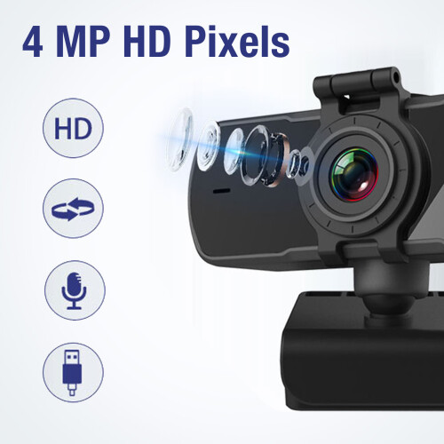 USB 2.0 2K Webcam with Microphone, Full HD Video Conferencing Camera 2