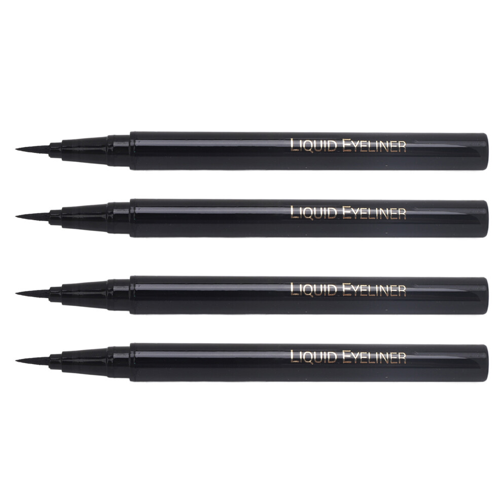 Black 4Pcs Liquid Eyeliner Pens - Longwear, Quick Dry, Smudge Resistant,