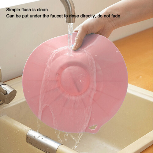 Set di 5 pezzi di coperchi in silicone rosa per microonde 2