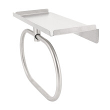 Anello portasciugamani in acciaio inossidabile argentato da parete per bagno design ovale