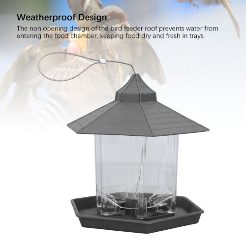 Large Capacity Waterproof Hanging Squirrel-Proof Bird Feeder 580ml 2