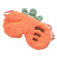 2Pièces Cache-Yeux Cartoon En Peluche Douce Orange Usage À